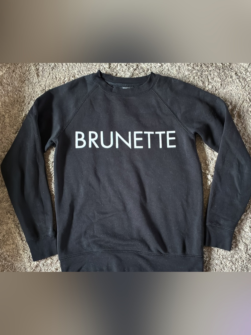 Brunette The Label Black Crewneck with White Logo